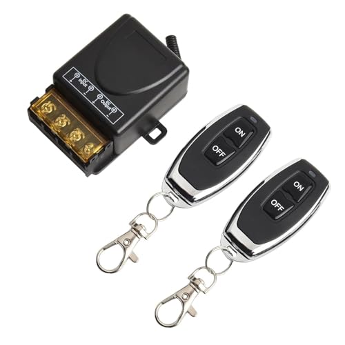 Homeponnew Interruptor de control remoto inalámbrico para motores de 12 a 72 V CC, alcance de 328 pies, relé de 30 A, compatible con luces, bombas, puertas eléctricas y ventanas