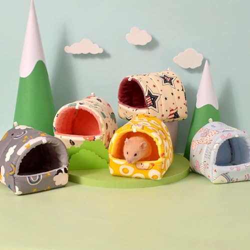 Small-Pet-Nest-Semi-Enclosed-Guinea-Pig-House-Bed-House-Hamster-Small-Pet-Animals-Supplies-Toy-Cage-Accessories-Guinea-Pig-Rat-Bed-and-Hideout-for-Sleep-and-Hide-Beige-L-1