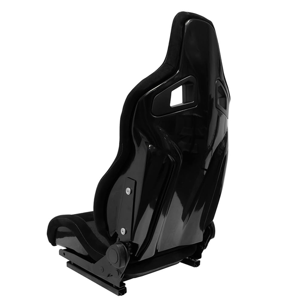 Sedile Sportivo 'NK Premium' - Pelle scamosciata Nero + Tessuto Grigio 'Mesh' - reclinabile doppia regolazione in Poliestere - incl. Slitte