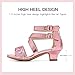 Dufannie Pink Kids Heels for Girls Pumps Sparkly Dress Shoes Flower Girl Sandals Wedding Birthday Prom Pageant Party Halloween Shoes for Big Kid High Heels Size 5 Fancy Open Toe Sandals(3405Pink 5)