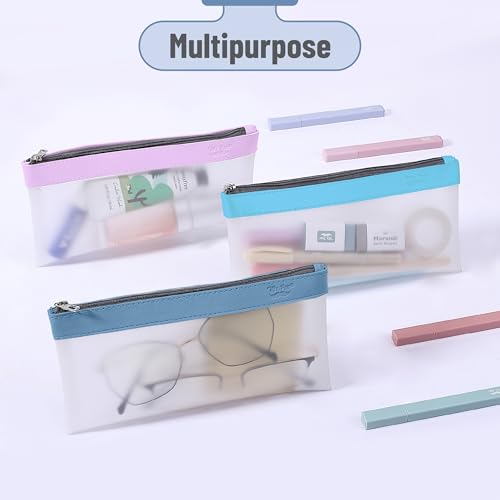 Image of Mr. Pen- Clear Pencil Pouch, 8.50 inchx4.25 inch, 6 Pack, Durable TPU Material | Medium Water-Resistant Pencil Bags with Smooth Zipper, Multipurpose Clear Pouch for Stationery, School, Office