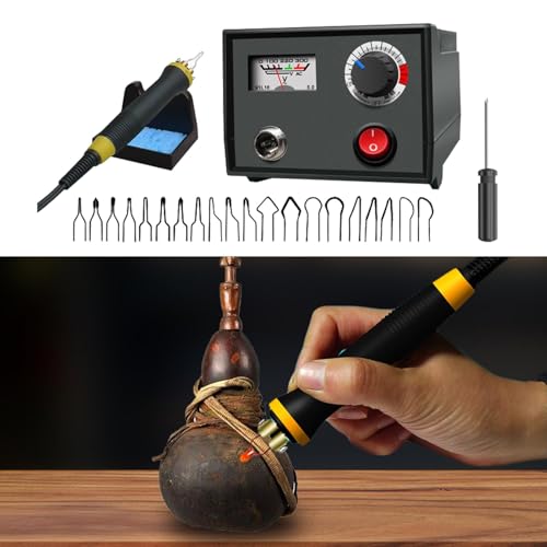 Pyrogravure stylo kit complet de 23 pièces avec température réglable et support de sécurité A