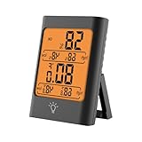 FANSHINUO Termómetros higrómetro de interior con pantalla mínima máxima y soporte para el hogar, cocina, oficina, vivienda, higrómetro digital con pantalla cómoda
