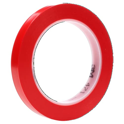 Image of 3M Vinyl Tape 471, 3 /8 in x 36 yd, Red, 96 Rolls, Red Floor Tape, Paint Alternative for Floor Marking, Social Distancing, Color Coding, Safety Marking