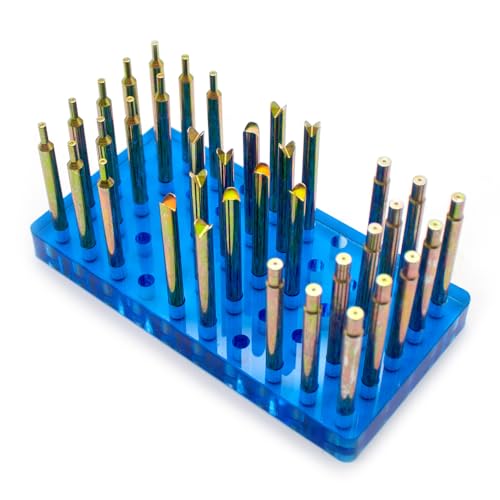 Image of 34Pcs 6mm Gemstone Dop Sticks - 65mm Faceting Tool with Storage Box | Precision Lapidary Dop Stick Set, Multi-Head Design for Gemstone Faceting, Grinding & Polishing with Storage Container