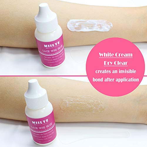 Wig Adhesive And Glue Remover Set, Invisible Waterproof Miilye Hair Replacement Bonding Glue + Solvent, Light Hold For Lace Front Wig And Poly Hairpieces, Toupee, Cosmetic Hair Systems #TOP3