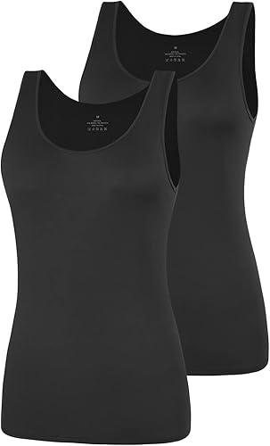 Miniatura 15 de AMVELOP - Camiseta básica sin mangas para mujer, ropa interior, camiseta sin mangas en paquete de 2-4 unidades Blanco,1-bl/Gr/Wh/Pi,1-bl/Wh/Bl/Wh,2