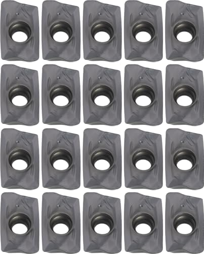 20 pcs R39011T308 Rectangular Milling Inserts, for Use with Indexable Face Mills and End Mills, AlTiN Coated, for Machining Steel