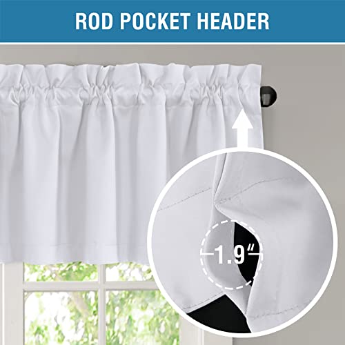 H.VERSAILTEX 2 Panels White Valance for Windows, Natural Blackout Curtains Valances for Small Windows/Living Room/Bedroom/Bathroom Rod Pocket 52" W x 18" L, Greyish White，2 Packs by H.VERSAILTEX - Image 7