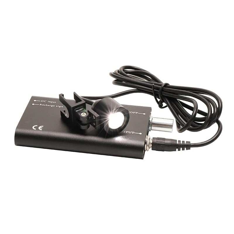 Insert Type Headlight for Dental Loupes Portable LED Headlamp for Magnifiers Rechargeable Battery (Black)