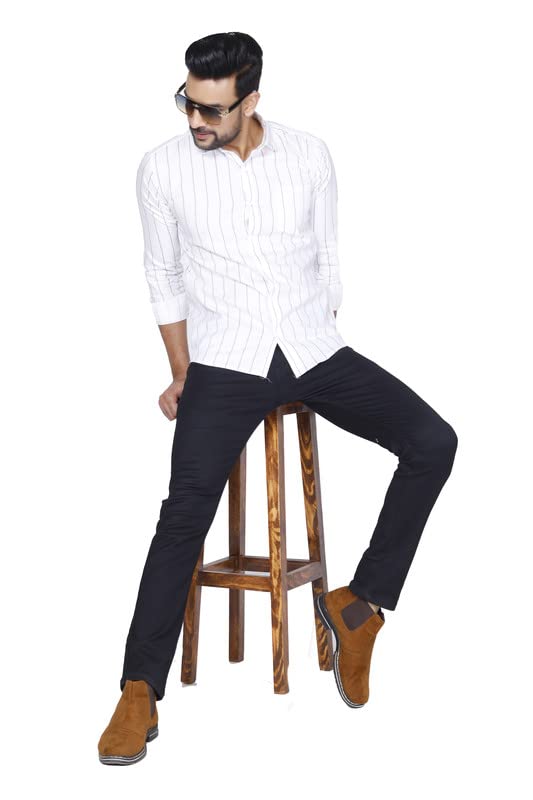 Image of Pure Cotton Solid Slim Fit Semi Casual Shirt for Men's & Boy's (Pack of 1)