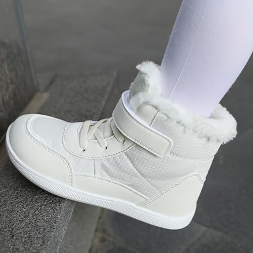 IWIHMIV Toddler Cotton Boots Girls Boys Winter Boots High Top Padded Thickened Winter Shoes Outdoor Non Slip Warm Shoes4