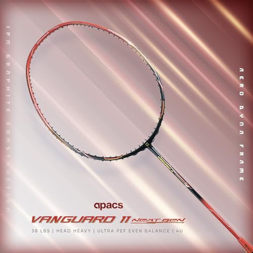 Image of Apacs Vanguard 11 Next Gen (Unstrung) | 38LBS Max Tension | Ultra PEF Shaft | (4U) Head Heavy Balance | Aero Dyna Frame | Made in Vietnam Badminton Racket with Cover (for Pros)