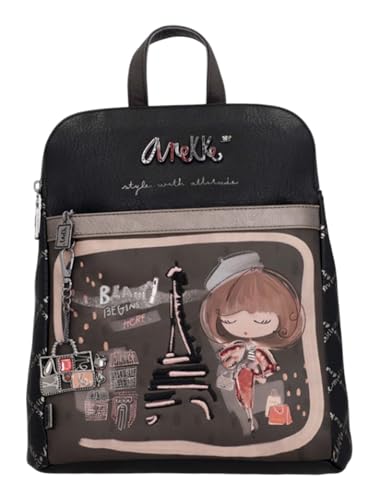 Anekke Mochila triple compartimento Colección Mademoiselle | Cierre con Cremallera | Medidas 28x31x11cm Anekke Mochila triple compartimento Colección Mademoiselle | Cierre con Cremallera | Medidas 28x31x11cm