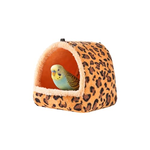 Rodizoo Winter-Warm Bird Nest House 6.7 * 5.1in - Bird Nest for Tiny Parrots (Budgie, Lovebird, Parrotlet) Hanging Bird Cage Nest, Cozy Fluffy Fleece Resting Bed Bird Hideaway