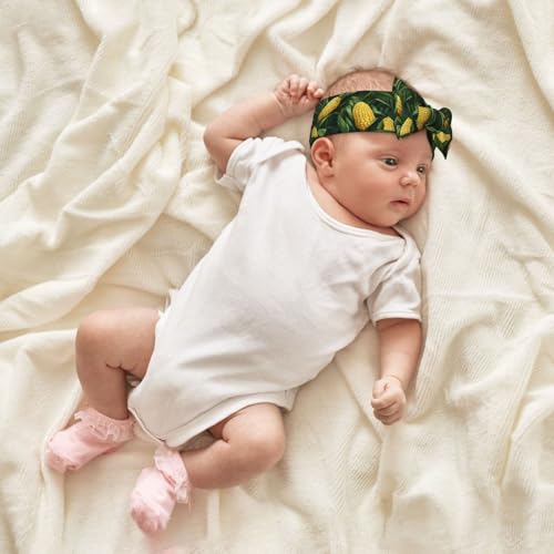 Bright Corn Yellow Green Baby Girl Bows And Headbands 6-12 Months For Baby Girls Newborn Infant Toddlers4