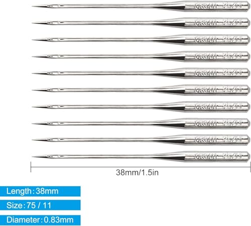 50 PCS Embroidery Sewing Machine Needles for Brother Size 75/11 130/705H HAx1 Sewing Needles for Brother Sewing Machine (5 Pack of 10 Needles)