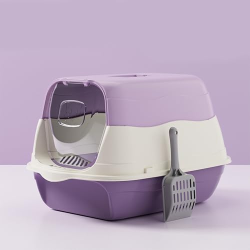 Arenero cerrado extra grande para gatos con tapa y base antideslizante miniatura 6