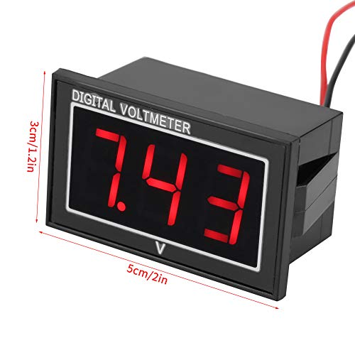 Image of Jeanoko LED DC Voltmeter, Digital Display Voltage Meter Panel High Precision Voltmeter with 0.56-Inch 3-Digit LED Display(DC2.5-30V-red)