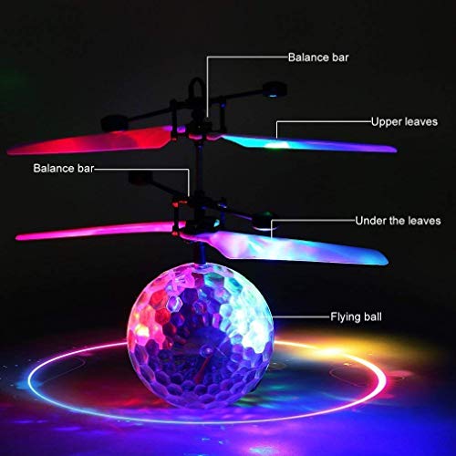 UTTORA Flying Ball, Kids Toys RC Infrared Induction Helicopter Airplane Fun Gadgets Mini Drone Flying Toys with Flashing LED Lights for Kids Adults