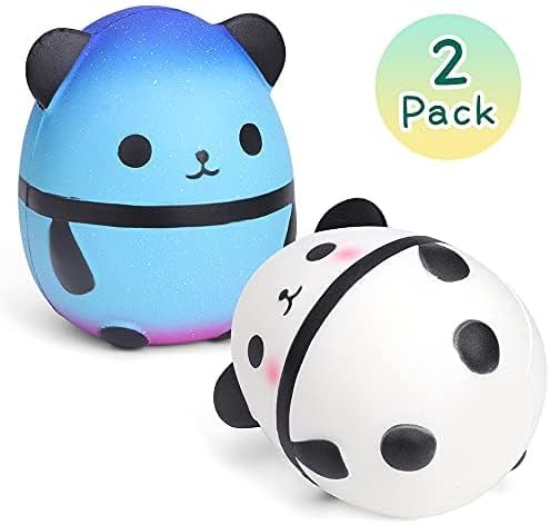 5.5 Inches Squishies Panda Egg for Boys Girls, Soft Slow Rising Mini Animal Squishies Squeeze Fidget Toys for Kids, Birthday Goodie Bag Stuffers for Party