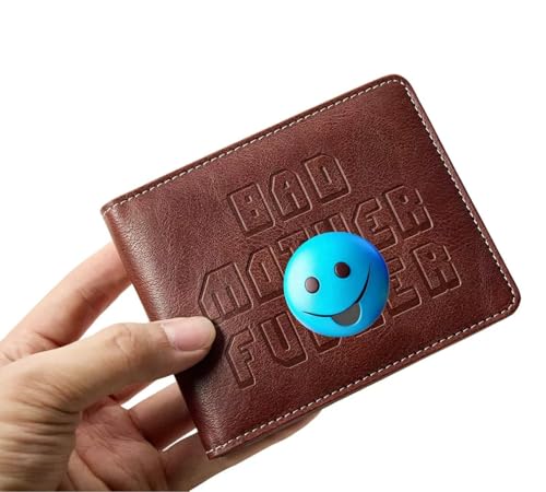 Image of Embroidered Bad Mother f ker Leather Wallet (red)