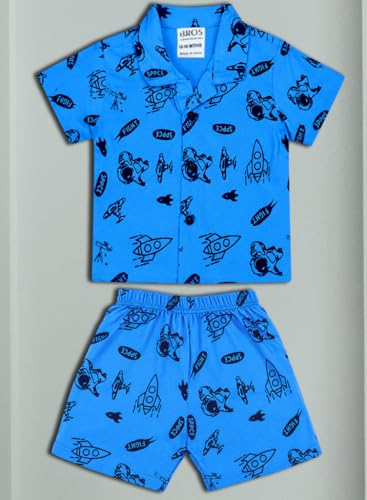 Image of 3BROS Baby Boys & Baby Girls Pure Cotton Clothing Set Casual Half Sleeves Shirt with Shorts Set For Boys & Girls