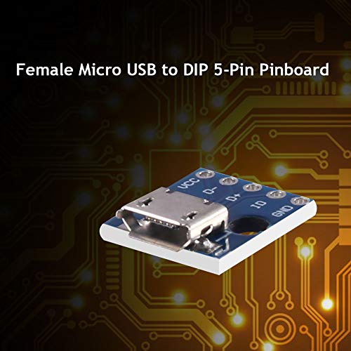 Adaptador Power Board Micro USB hembra a DIP 10 piezas miniatura 2