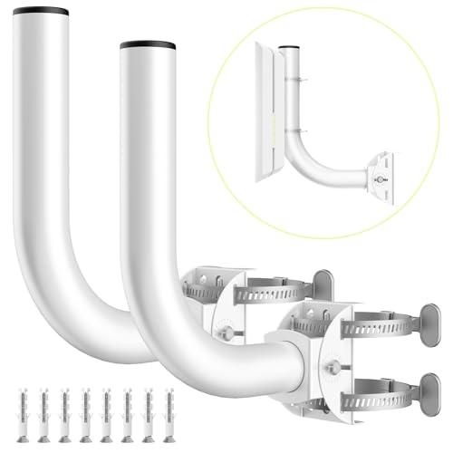 KORYCE Universal Wireless Bridge Bracket Mount, 2-Pack J Pole Mounts, 180 Adjustable Wall-Mounted Mount for Outside Antenna Starlink, Outdoor Bracket for AP Access Point Client CPE