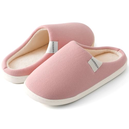 HUXMEYSON Slippers for Women, Womens Slippers Indoor Outdoor with Memory Foam, Cozy & Warm House Slippers for Woman with Anti-Slip Rubber Sole