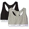 Calvin Klein Women's Carousel Logo Bralette 2-Pack, Black/Grey Heather, Medium