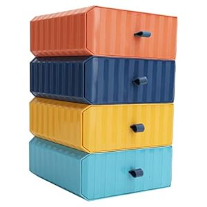 4 Stks Lade Plastic Opbergdoos Bureau Organisatie Stapelbare Opbergladen Set Keuken Organizer Unit voor Thuis Bureau