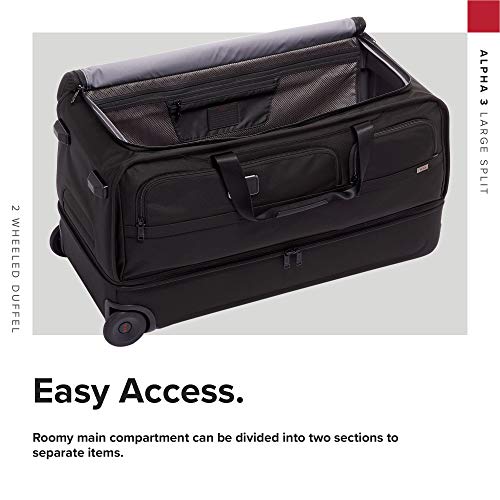 TUMI - Alpha 3 Large Split 2 Wheeled Duffel - Rolling Luggage for Men and Women - Black