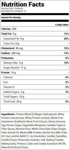 Primebites | Protein Brownie - Oven Baked, Delicious Guilt Free Snack, 17G Protein, 5G Collagen | (12) Brownies (Birthday Cake Blondie) #TOP1