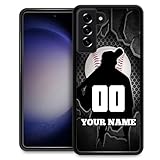 Customized Baseball Sports Phone Case(03),Custom Name Number for Fans Gift for Samsung Galaxy S20 S21 S22 S...