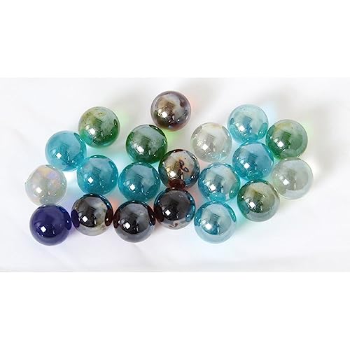 Ameisenkeks 20 Canicas De Cristal De 2,5 Cm De Diámetro, Bolas Decorativas Azul-Turquesa Y Verde Con Aspecto Transparente Lechoso Decoración De Cristal De Alta Calidad Para Jarrones, Cuencos Y Ameisenkeks 20 Canicas De Cristal De 2,5 Cm De Diámetro, Bolas Decorativas Azul-Turquesa Y Verde Con Aspecto Transparente Lechoso Decoración De Cristal De Alta Calidad Para Jarrones, Cuencos Y