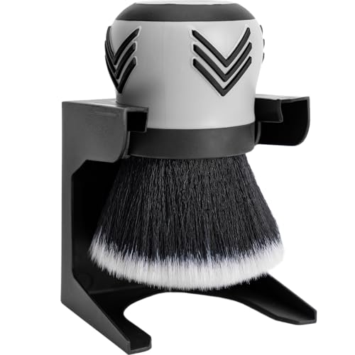 VIKING Car Cleaning Brush for Car Detailing Kit Super-Soft Bristles for Interior Detail and Cleaning 5 Inch Diameter Black/Grey Storage Stand Included