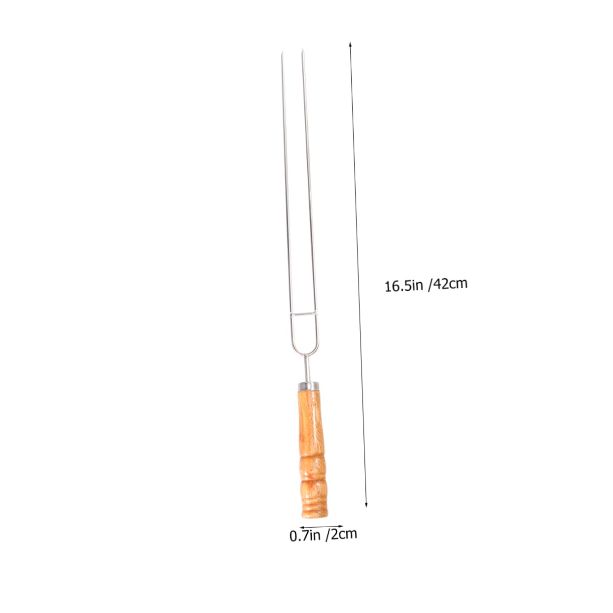 HANABASS 3-piece Stainless Steel Bbq Forks Double Pronged Carving Fork Roasting Sticks for Outdoor Grill No Rust Easy to Clean Random Color