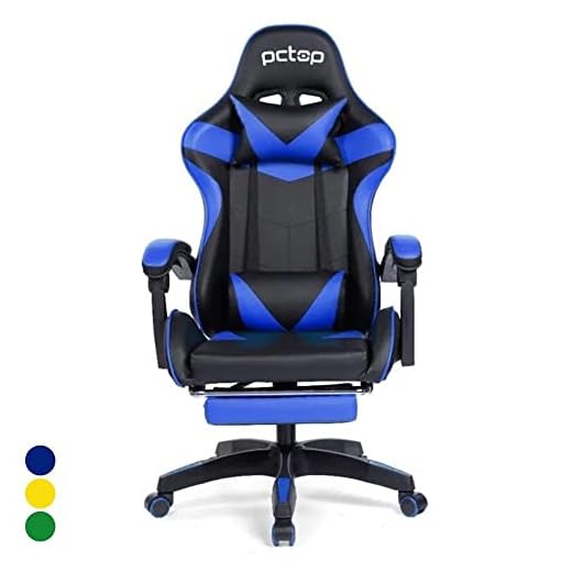 Cadeira Gamer PCTOP Racer Azul e Preto - 1006, Médio