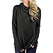 Price comparison product image Toamen Womens Tunic Blouse Clothes Sale Jumper Pullover Cowl Neck Striped Drawstring Long Sleeve Tops with Pockets(Black , 12)