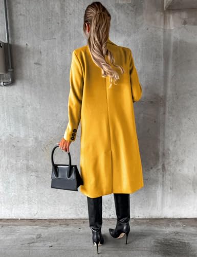 Image of IDEALSANXUN Womens Long Wool Coat Double Breasted Trench Coat Fall Winter Clothes