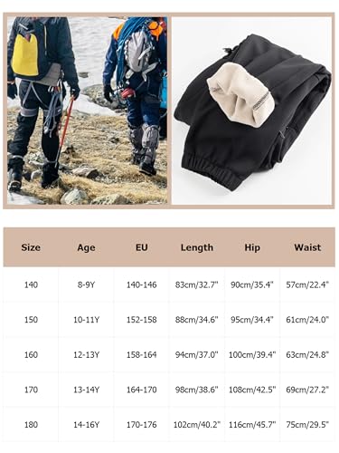 Pantalones de senderismo impermeables térmicos montaña softshell niños 5