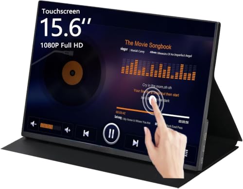Image of 15.6 inch Touchscreen Portable Monitor FHD 1080P IPS /HDR Laptop Screen Extender for Gaming and Computer Display, Travel Monitor with Speaker Compatible with Laptop PC Phone PS Xbox Switch