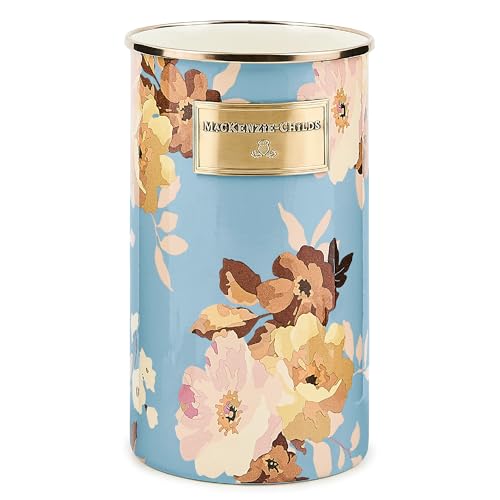 MACKENZIE-CHILDS Enamel Utensil Holder Blue-and-White Royal Check | Hand-painted design made from enameled steel ideal for storing and organizing kitchen utensils 5 dia. x 8.5 H product thumbnail 17