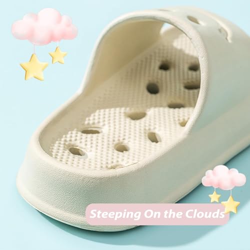 Kids Smile Shower Shoes with Holes, Quick Drying Boys Girls Bath Slippers, Summer Cloud Smile Slides Beach Pool Women Men Indoor House Sandals4