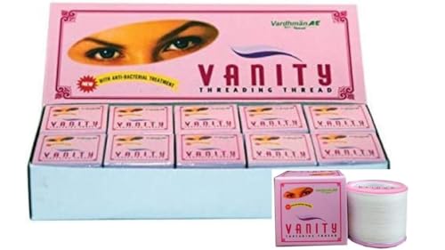 AARNAV 10 X Carretes Hilos Vanity Antibacterianos para Enhebrar Cejas Hilos Vanity para Enhebrar Cejas Hilos de Algodón para Depilación Facial Hilos Extra Suaves y Fuertes