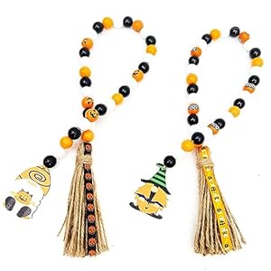 YIZITU Halloween Holzperlen Girlande