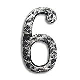 5.5 Inch House Numbers- Cast Iron Home Address Number- Featuring Unique Hammered Appearance with...