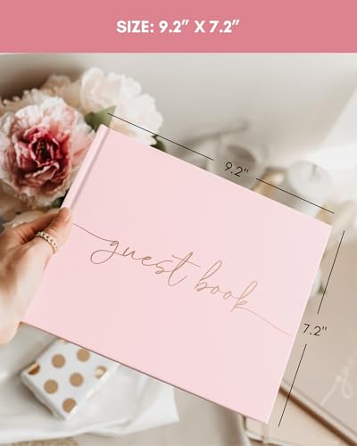 Livre d'or de mariage Lamare rose avec couverture rigide premium