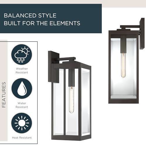 Image of Quoizel Westover 20 inch Outdoor Wall Lantern, Western Bronze | 1-Light, Clear Beveled Glass, E26 Base, ETL Wet Rated